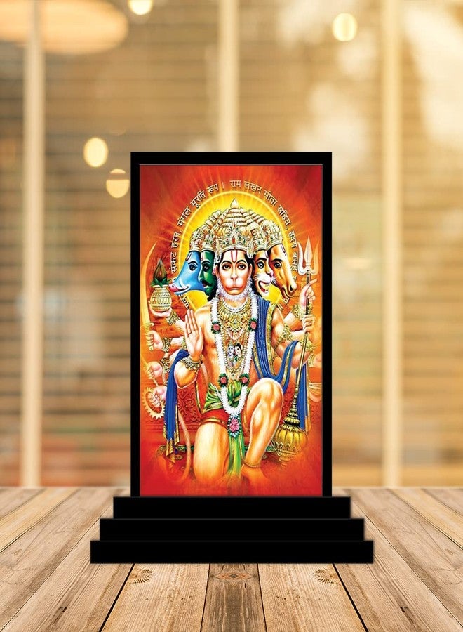 Vprint Quality Lord Panchmukhi Hanuman Wooden Idol for Car Dashboard | Hanuman Ji Murti | Bajrangbali Statues | Sankat Mochan Sculpture | Pavanputra Hanuman Figurine Showpieces - Image 4